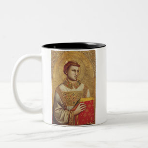 Caneca De Café Em Dois Tons Santo Estêvão por Reprodução de Arte Fina de Giott