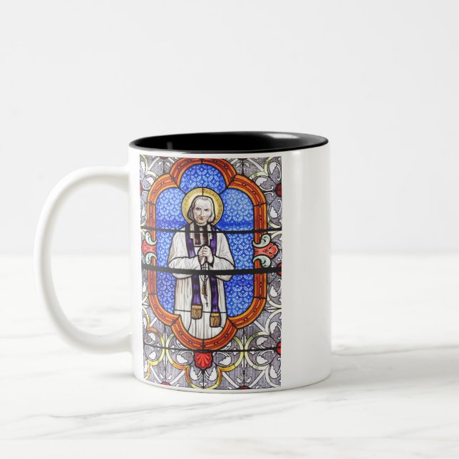 Caneca De Café Em Dois Tons Santo Jean Baptiste Marie Vianney (Esquerda)