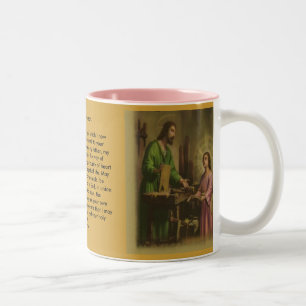 Caneca De Café Em Dois Tons Santo Joseph Prayer