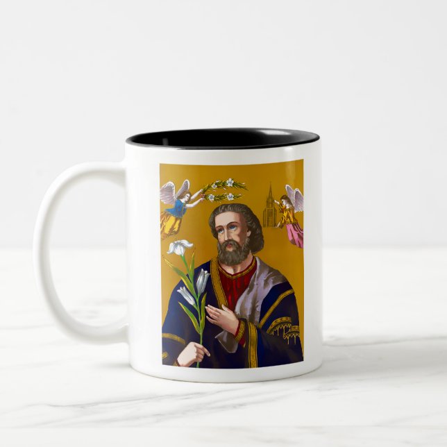 Caneca De Café Em Dois Tons Santo Joseph San Jose (Esquerda)