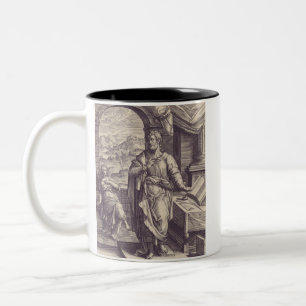 Caneca De Café Em Dois Tons Santo Matheus Gravura Inspiração Divina