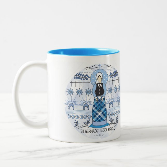 Caneca De Café Em Dois Tons Santo Mug: Rua. Bernadette Soubirous (Esquerda)