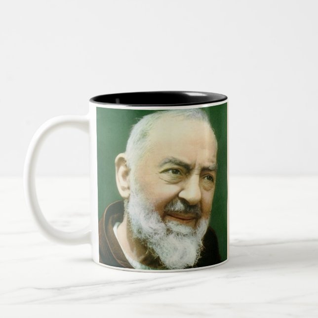 Caneca De Café Em Dois Tons Santo Pio Photo Mug (Esquerda)