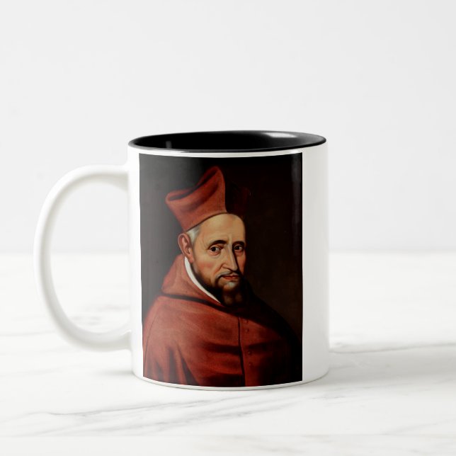 Caneca De Café Em Dois Tons Santo Robert Bellarmin (Esquerda)
