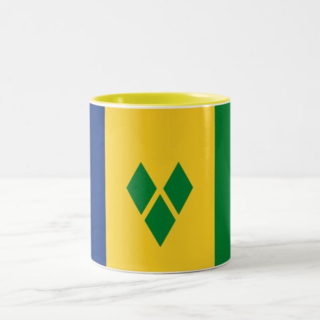 Caneca De Café Em Dois Tons Santo Vincent Flag (Centro)