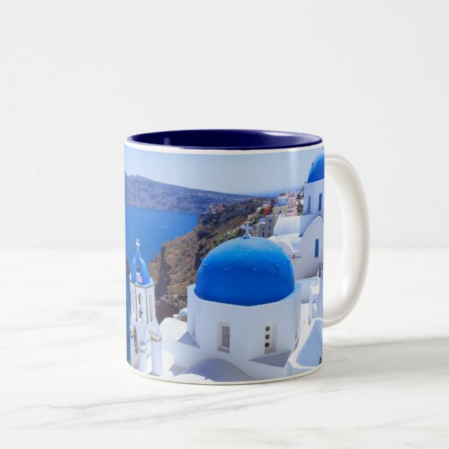 Caneca De Café Em Dois Tons Santorini (Frente Esquerda)