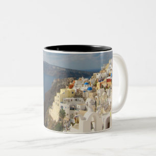 Caneca De Café Em Dois Tons Santorini no Sol da Tarde