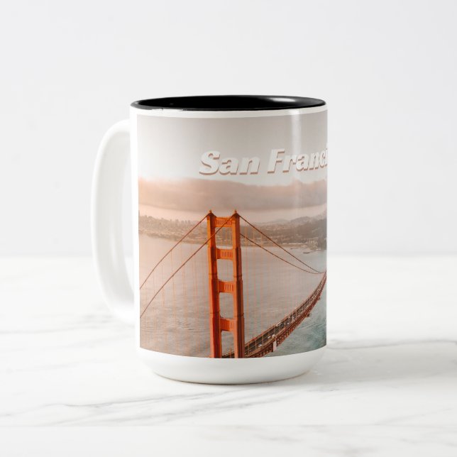 Caneca De Café Em Dois Tons São Francisco (Frente Esquerda)