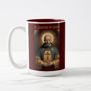 Caneca De Café Em Dois Tons São Ignacio Loyola Jesuíta Católico