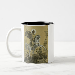 Caneca De Café Em Dois Tons São Jorge – Arte Premium "Sunburst Gold"