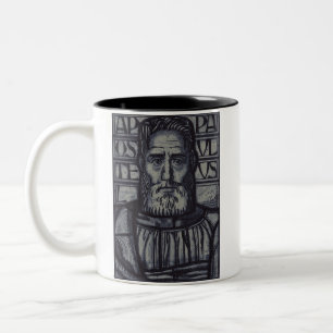 Caneca De Café Em Dois Tons São Paulo o Apóstolo Arte Sacra Gráfica Moderna