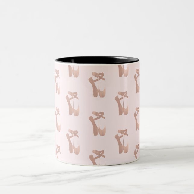 Caneca De Café Em Dois Tons Sapatilhas de Ballet Rosa Bailarina Dourado Rosa (Centro)