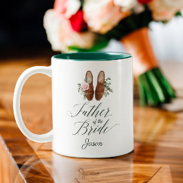 Caneca De Café Em Dois Tons Sapatos formais de água-forte floral para o Pai do