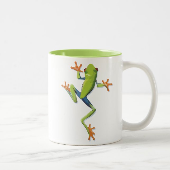Caneca De Café Em Dois Tons Sapo anfíbio-verde (Direita)