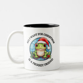Caneca De Café Em Dois Tons Sapo de Natal