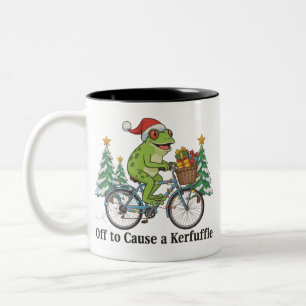 Caneca De Café Em Dois Tons Sapo de Natal Engraçado Meme Ir Causing Um Alvoroç