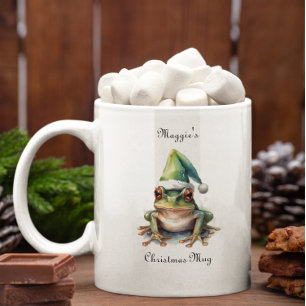 Caneca De Café Em Dois Tons Sapo de Natal Frolic, personalizado