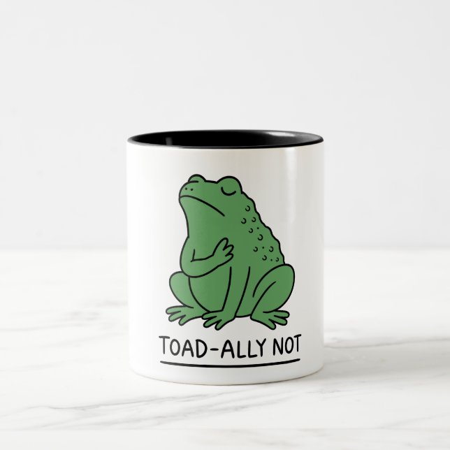 Caneca De Café Em Dois Tons Sapo engraçado aliado, não rã (Centro)
