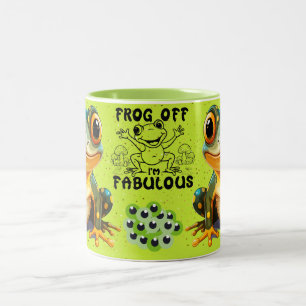 Caneca De Café Em Dois Tons Sapo Fofo com Design de Sapo de Desenho Animado pa