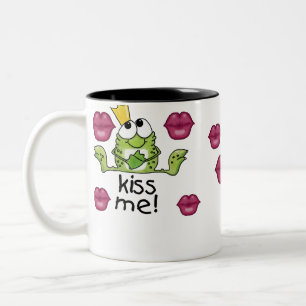 Caneca De Café Em Dois Tons Sapo Príncipe me beije