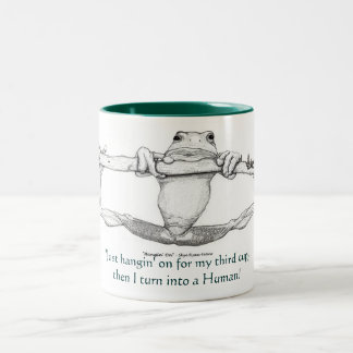 Caneca De Café Em Dois Tons sapo VERDE  Grande e Pequeno Lúpulo