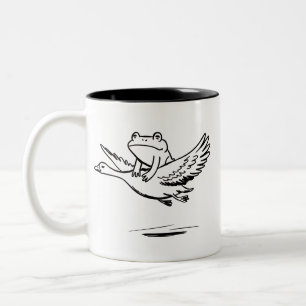 Caneca De Café Em Dois Tons Sapo Vintage Montado em Ganso Natureza Caprichosa