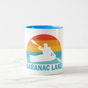 Caneca De Café Em Dois Tons Saranac Lake New York Kayak