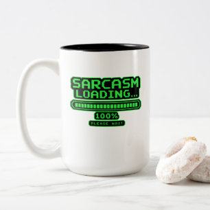 Caneca De Café Em Dois Tons Sarcasmo Carregando 100% Por Favor Aguarde Diverti
