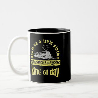 Caneca De Café Em Dois Tons sarcasmo pode ser engraçado numa estação de trem