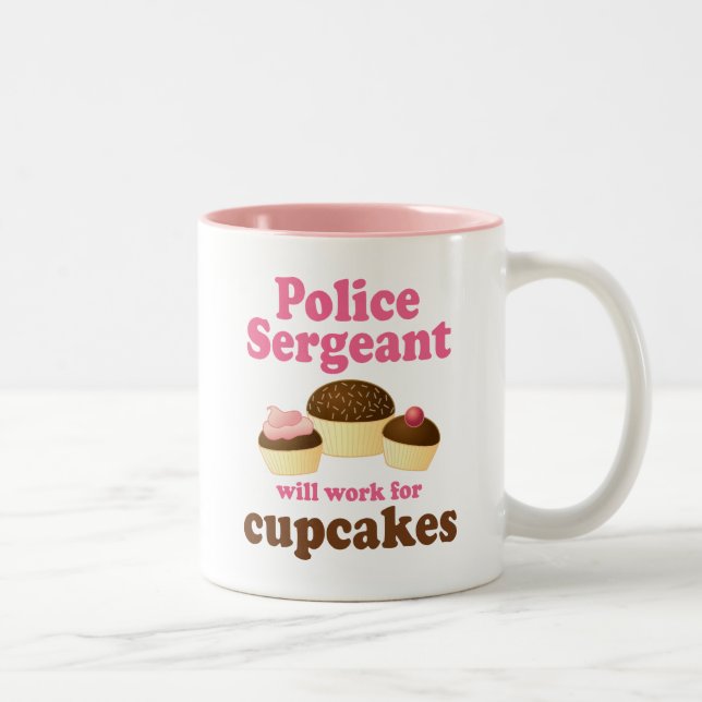 Caneca De Café Em Dois Tons Sargento de polícia engraçado (Direita)