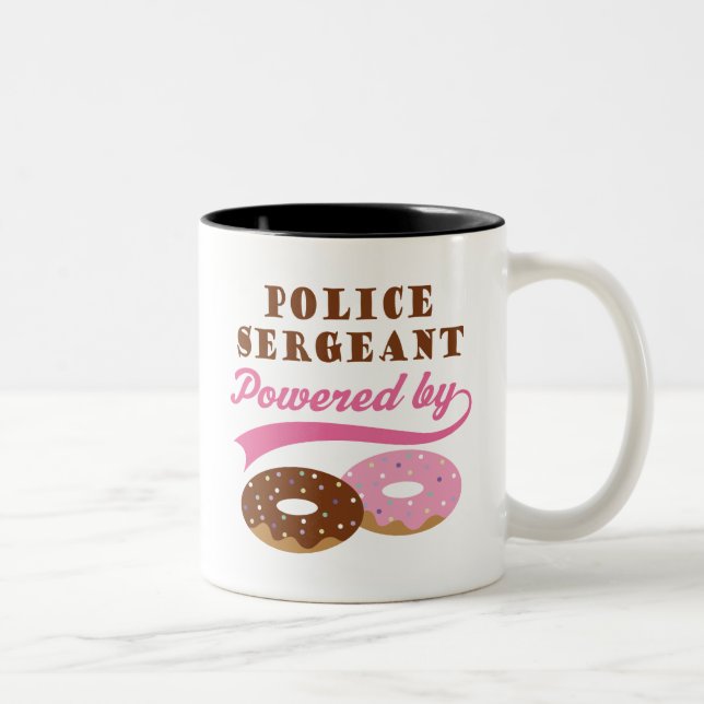 Caneca De Café Em Dois Tons Sargento de polícia presente engraçado (Direita)