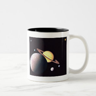 Caneca De Café Em Dois Tons Saturn e luas