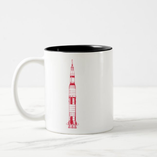 Caneca De Café Em Dois Tons Saturn Rocket (Esquerda)