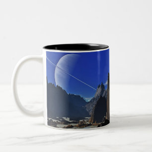 Caneca De Café Em Dois Tons saturno de longe