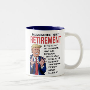 Caneca De Café Em Dois Tons Saudação de Aposentação de Trump