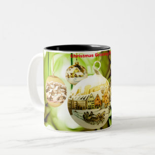 Caneca De Café Em Dois Tons Saudações de Natal Mãe