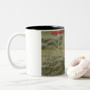 Caneca De Café Em Dois Tons Saudações de Natal Meu Caçador Coletor