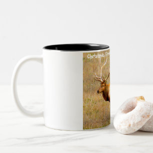 Caneca De Café Em Dois Tons Saudações de Natal Meu Caçador Coletor