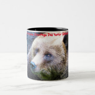 Caneca De Café Em Dois Tons Saudações de Natal Pai Caçador Coletor