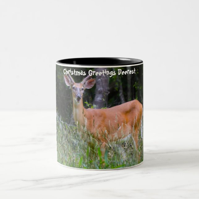 Caneca De Café Em Dois Tons Saudações de Natal Querido (Centro)