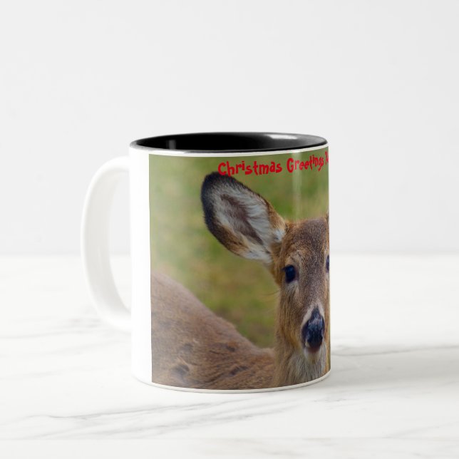 Caneca De Café Em Dois Tons Saudações de Natal Querido (Frente Esquerda)
