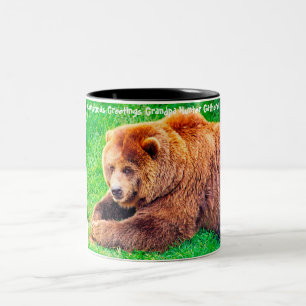 Caneca De Café Em Dois Tons Saudações de Natal Vô Hunter Gatherer