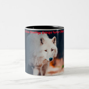 Caneca De Café Em Dois Tons Saudações de Natal Vô Hunter Gatherer