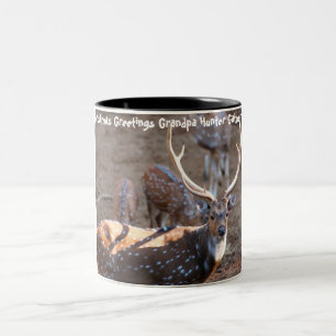 Caneca De Café Em Dois Tons Saudações de Natal Vô Hunter Gatherer