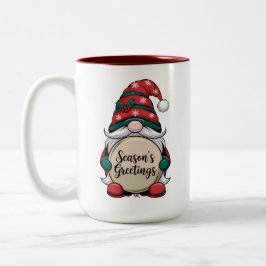 Caneca De Café Em Dois Tons Saudações do Natal Gnomo Season