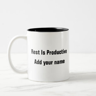 Caneca De Café Em Dois Tons Saúde mental - amor próprio - Descanso é Produto