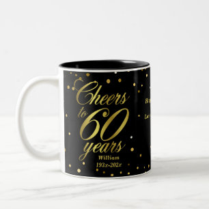 Caneca De Café Em Dois Tons Saúde para 60 anos 60º aniversário