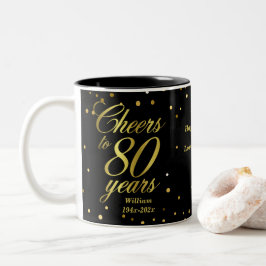 Caneca De Café Em Dois Tons Saúde para 80 anos 80 de aniversário Café de dois