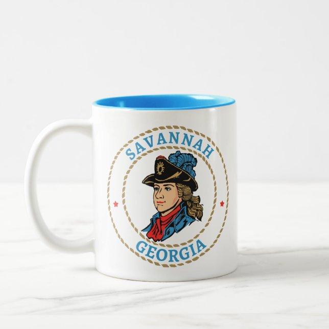 Caneca De Café Em Dois Tons Savannah Georgia Colonial (Esquerda)