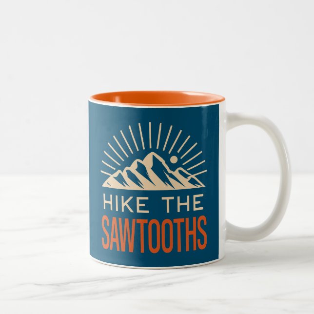 Caneca De Café Em Dois Tons Sawtooths Idaho Sunburst (Direita)